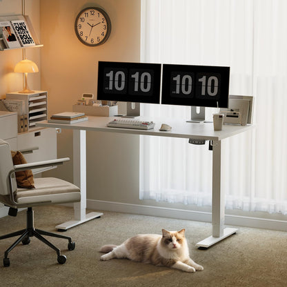 OffiGo Standing Desk, 140x60cm Height Adjustable Desk with 2 Memory Presets