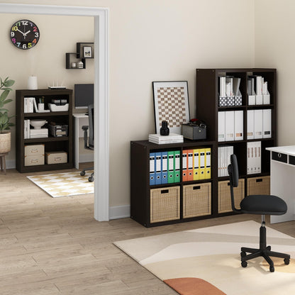 Furinno CUBICLE Book Shelf, 8-Cube Thick Frame Bookshelf, Horizontally & Vertically Reversible Bookcase with Open Back, 14.6 x 30 x 57.9