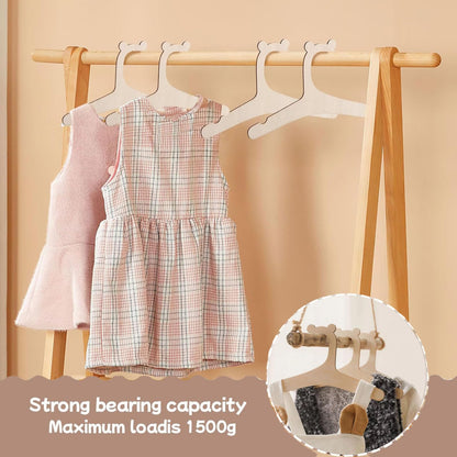 20PCS Baby Hangers - Children Wooden Hangers for Clothes, Pants, Jackets, Dresses, Blouses, Coats - Space Saving, Cute Animal Shaped Hooks