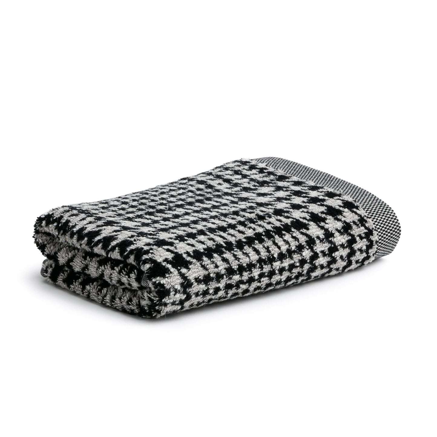 m?ve Hand Towel, 85% Baumwolle / 10% Viskose aus Bambus-Zellstoff / 5% Leinen Nature/Black, 50 x 100 cm