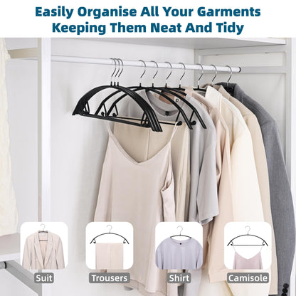 EssenFlolis 10 Pack No Shoulder Bumps Rubber Metal Coat Hangers