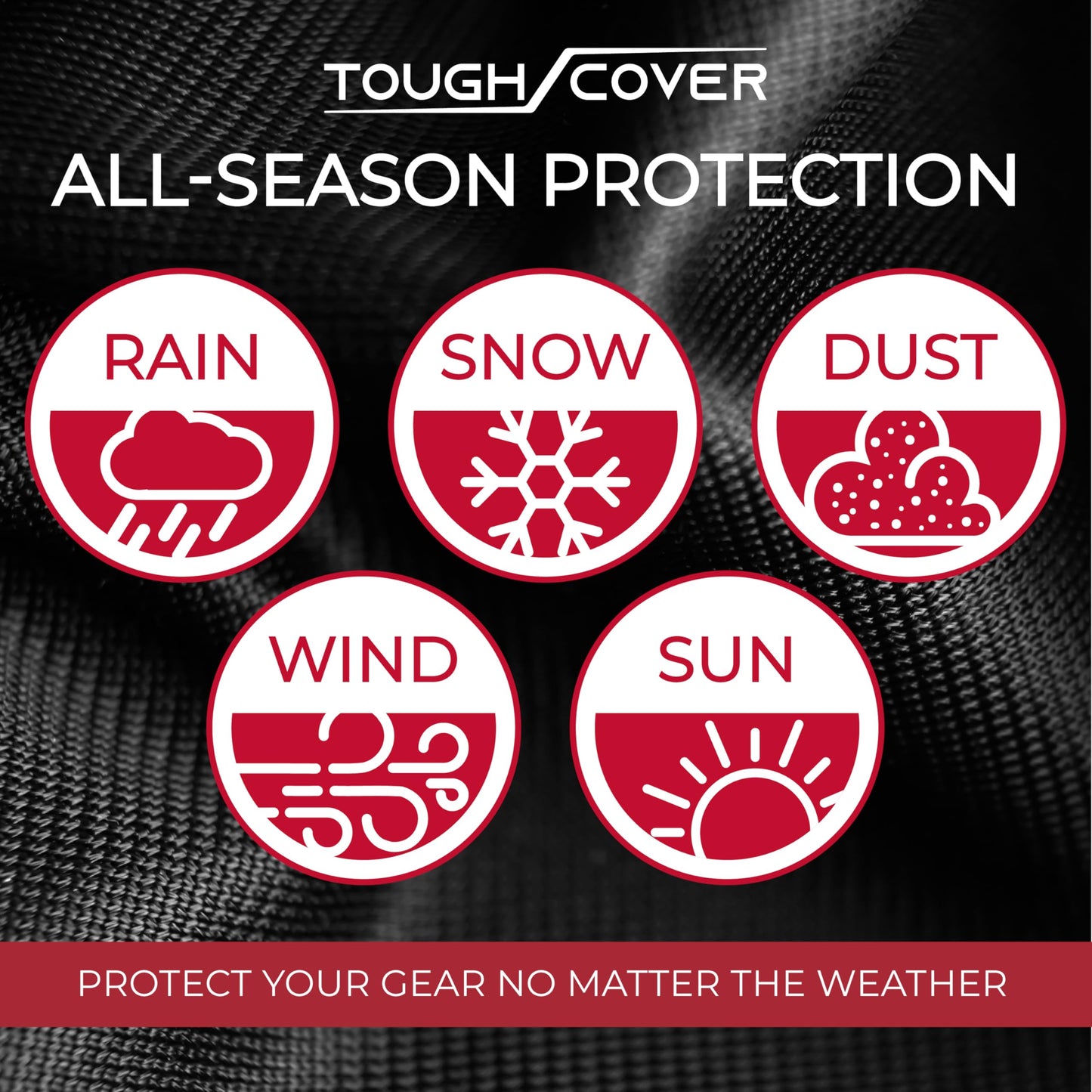 Tough Cover Extreme Conditions Lawn Mower Cover. Certified Waterproof 600D Marine Grade Fabric. Universal Fit Push Mower Cover. Protects against
