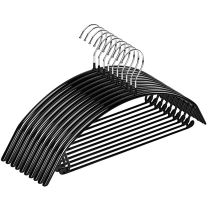 EssenFlolis 10 Pack No Shoulder Bumps Rubber Metal Coat Hangers