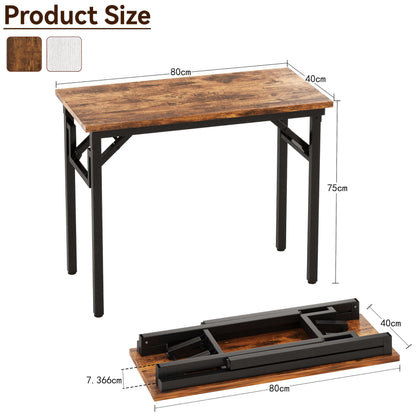 Xyphren Small Folding Desk, No Assembly- 80x40cm Folding Computer Desk, Perfect Office Desk for Small Spaces in Bedroom,Outside