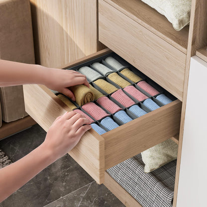 Joyoldelf Drawer Organisers Dividers 2 Packs Wardrobe Organiser, 24 Cell Collapsible Closet Cabinet Organizer Underwear Storage Boxes for Storing
