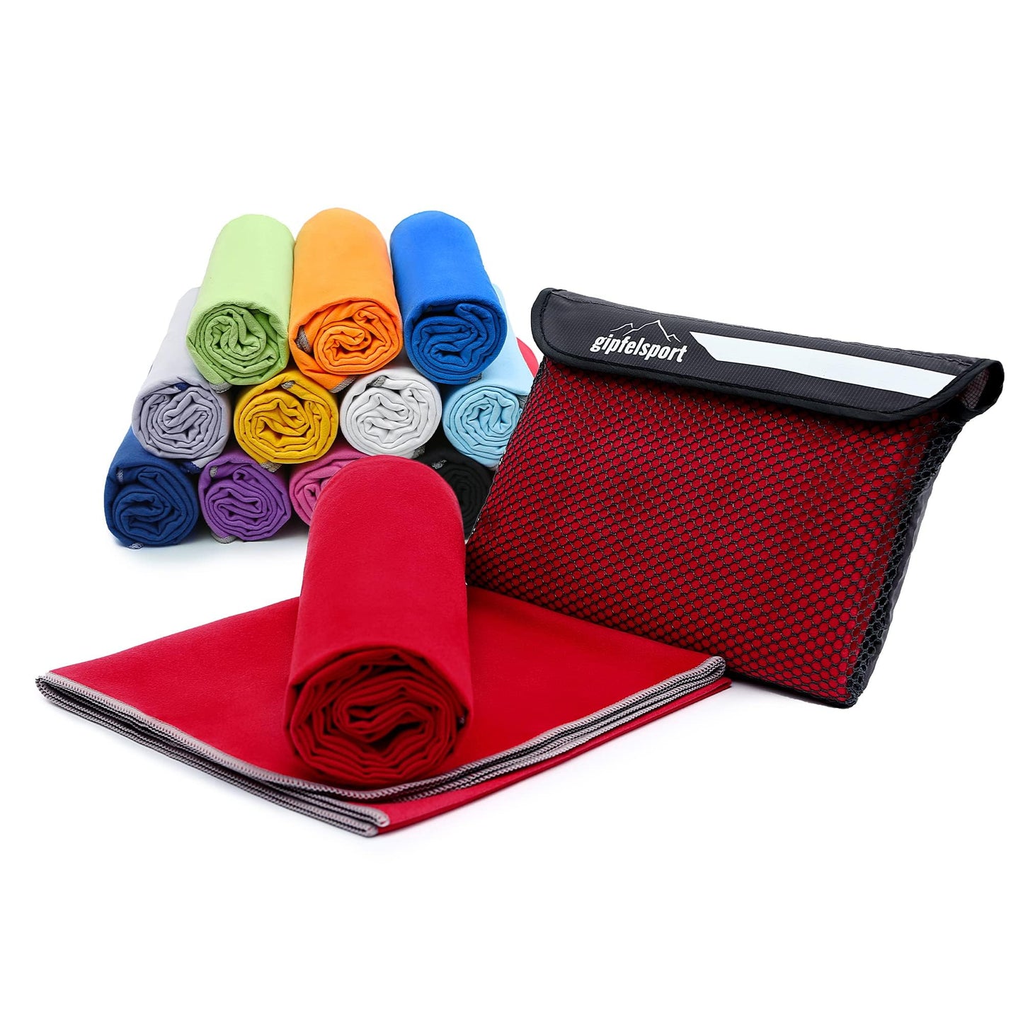 gipfelsport Microfibre Towel | 12 - Red | L(140x70cm)