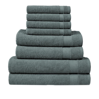 RAYMSTER 8 Piece Egyptian Cotton Towel Set - 2 Bath, 4 Face, & 2 Hand Towels Set for Daily Use - Soft, Highly Absorbent, Quick Dry, and Lightweight