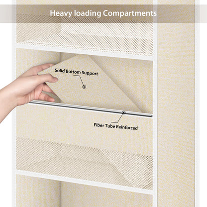 Univivi 6-Shelf Over Door Hanging Organizer Fabric Door Storage with 5 Large Pockets and 3 Small PVC Pockets Wall Mount Hanging Storage Organizers