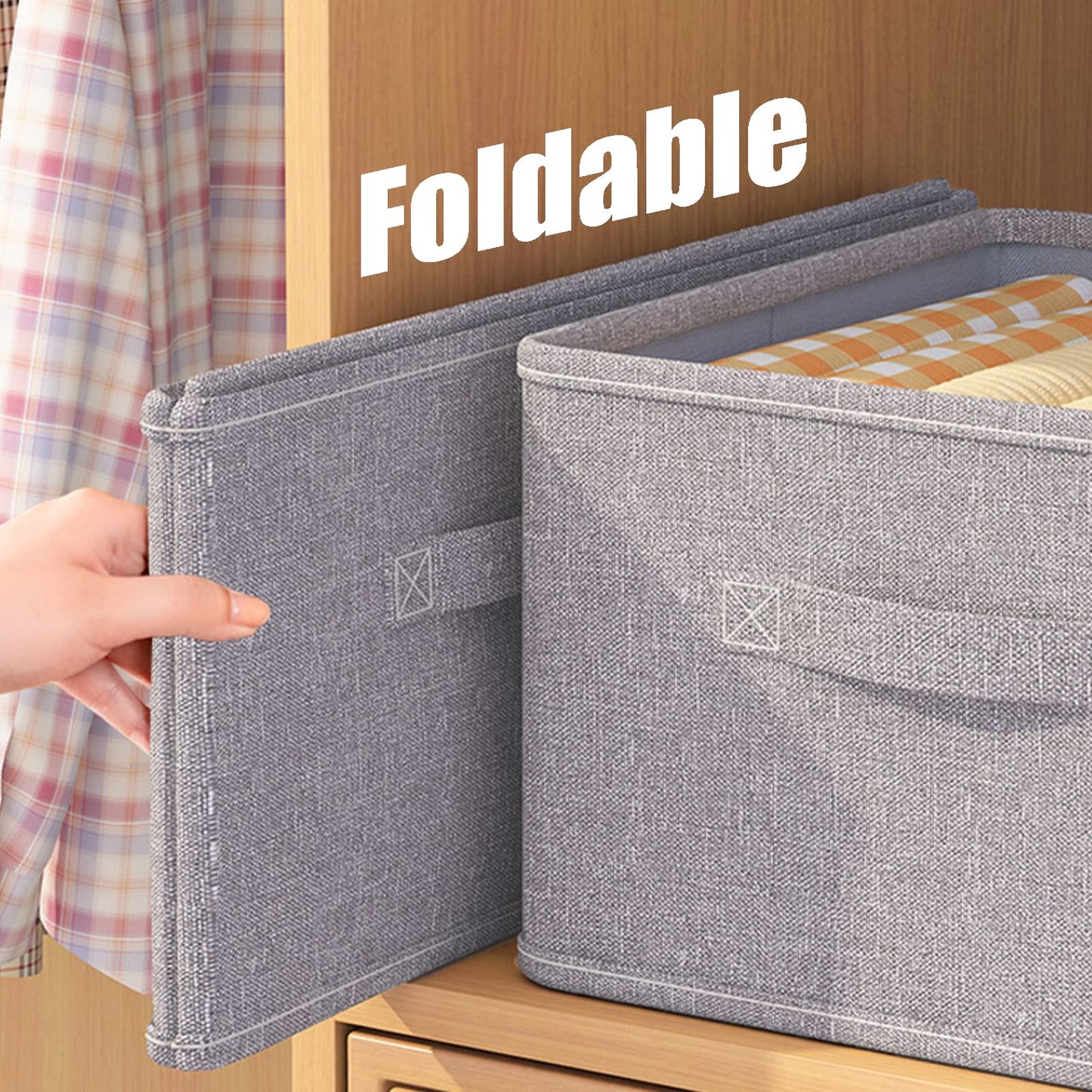 4 PCS Clothes Drawer Organisers Fabric Storage Box for Wardrobe Clothes Toy