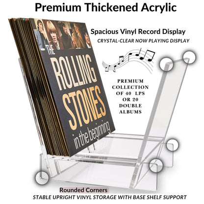 Honygebia Acrylic Vinyl Record Holder - Clear Record Album Holder, V-Shaped Vinyl Record Storage Racks, Album Holders for Vinyl Records