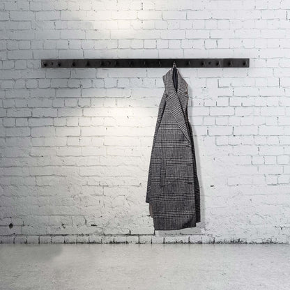 Brute Strength – Stainless Steel wall Coat Rack – Black – 15 Hooks · 102 cm