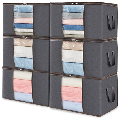 Lifewit 60L Clothes Storage Bags, Foldable Storage Box Moving Bags Wardrobe Storage Organiser Packing Boxes for Moving House with Clear Window for