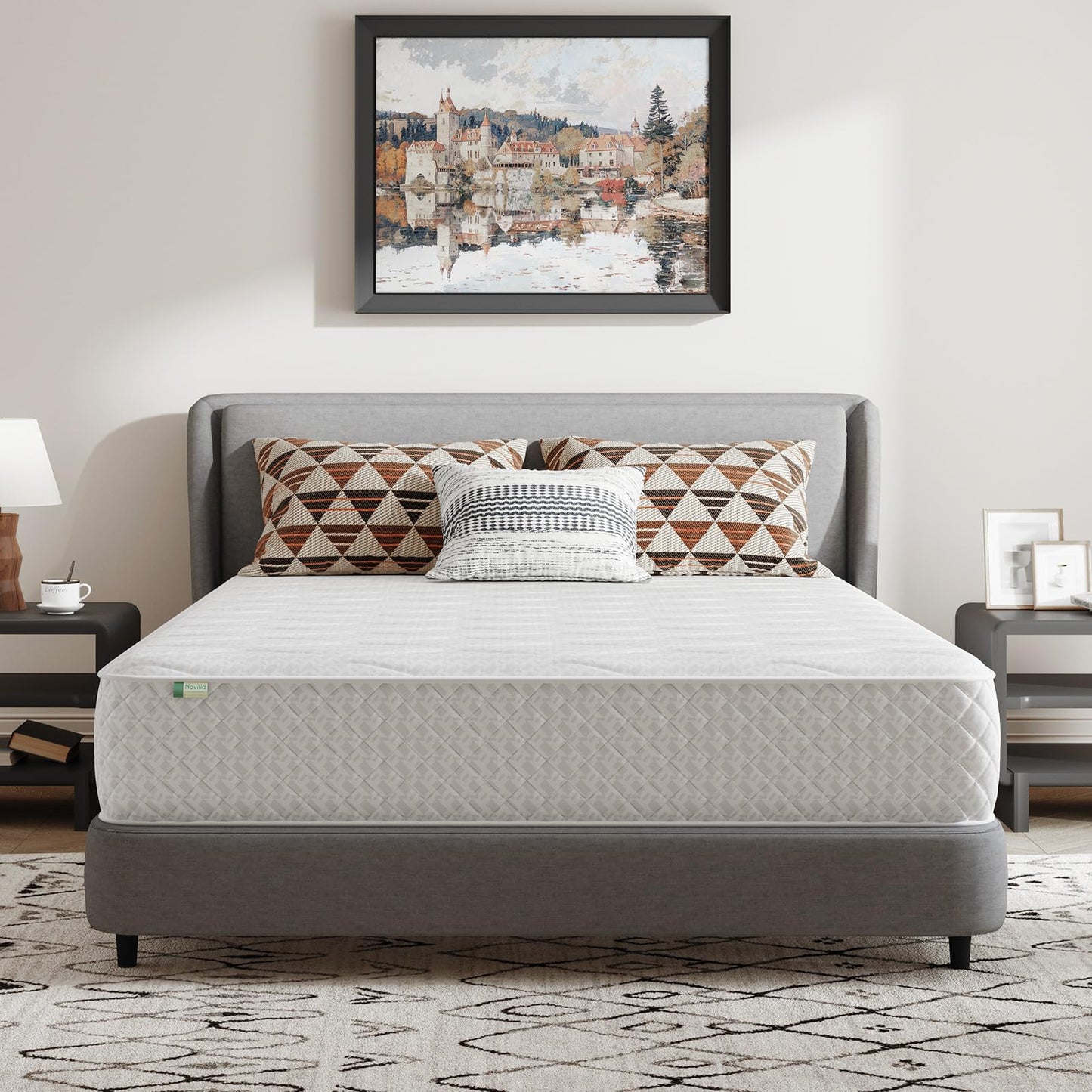 Novilla 5FT King Mattress, Hybrid Pocket Sprung Mattress 20cm Deep, Enhanced Support Medium Firm Comfort, Breathable Cover, Oeko-Tex Certified Fabric
