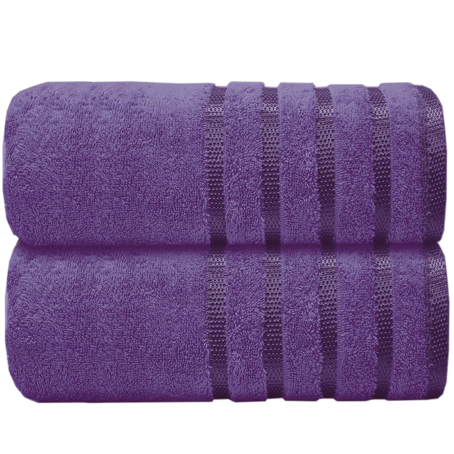 Casabella Deluxe 2 Piece Jumbo Bath sheet 90x180 cm 100% Cotton Extra Large Bath Towels Highly Absorbent Purple Bath sheets Towels