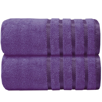 Casabella Deluxe 2 Piece Jumbo Bath sheet 90x180 cm 100% Cotton Extra Large Bath Towels Highly Absorbent Purple Bath sheets Towels