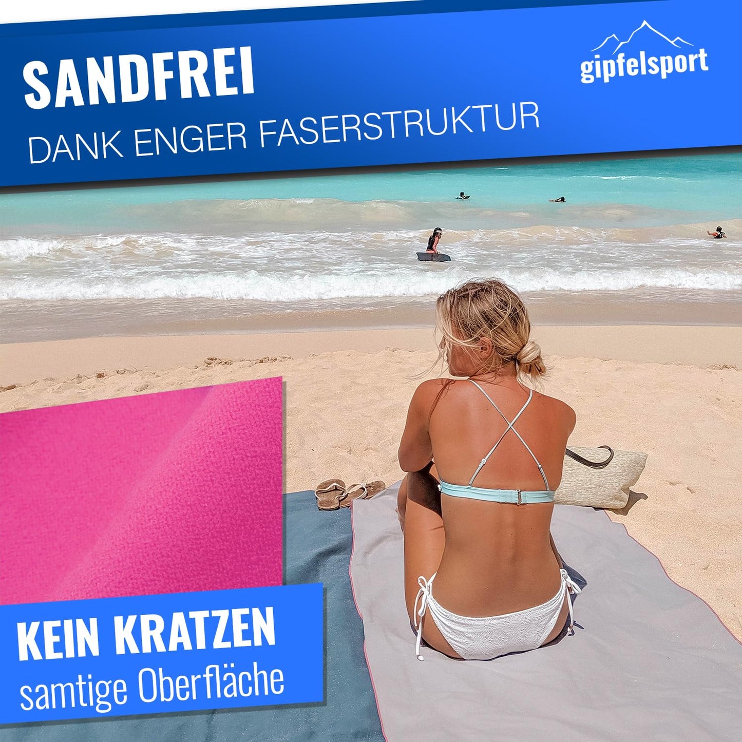 gipfelsport Microfibre Towel 1x L(140x70cm) Fuchsia