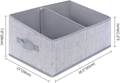 DIMJ 3 Pack Storage Boxes with Compartment, Foldable Storage Basket with Reinforced Handle