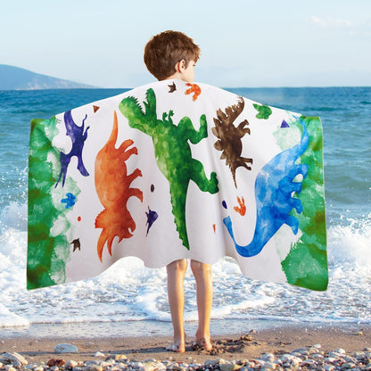 WERNNSAI Dinosaur Microfibre Beach Towel for Kids, 76 x 150cm Bath Towel