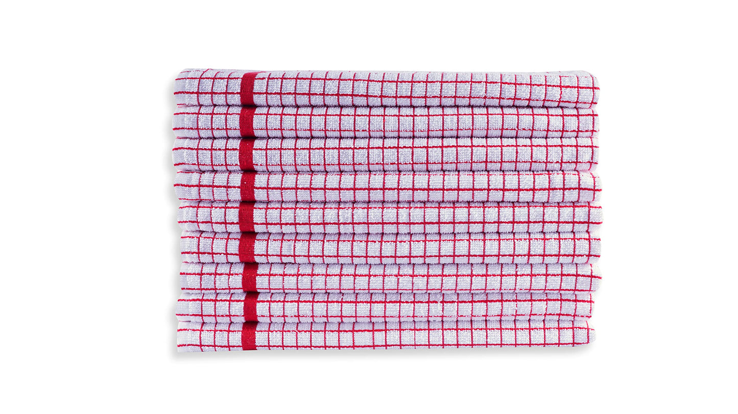 QUALITY HOME TEXTILES 100% Cotton Luxury Terry Towelling Tea Towels | Pack of 6| Kitchen Hand Towels Dish Cloth Super Absorbent Soft Touch