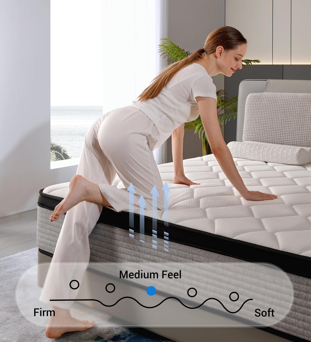OGIAWA Single Mattress 3FT, 10 Inch Gel Memory Foam 7 Zone Orthopedic Single Mattress Pocket Sprungs Hybrid - Medium Firm