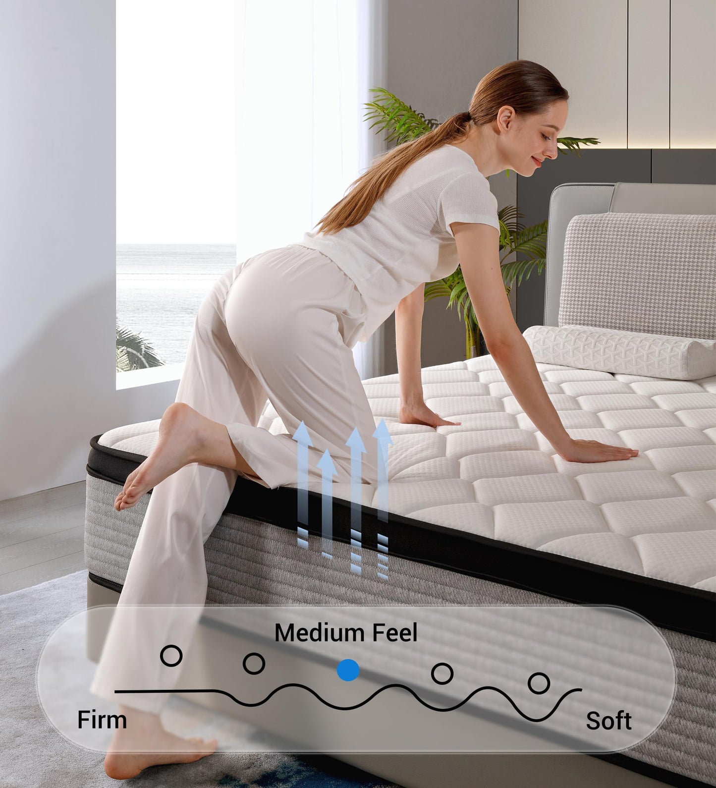 OGIAWA Single Mattress 3FT, 10.6 Inch Gel Memory Foam Pocket Sprung Orthopedic Mattress Edge Support & Motion Isolation Spring Hybrid Medium Firm