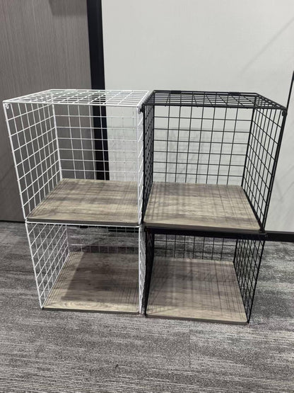 UMDONX 4 Pack Metal Wardrobe Storage Organiser Stackable Closet Shelf