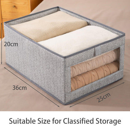 Goesort Set of 5 Clothes Storage Boxes, Wardrobe Storage Organiser Fabric Clothes Organiser