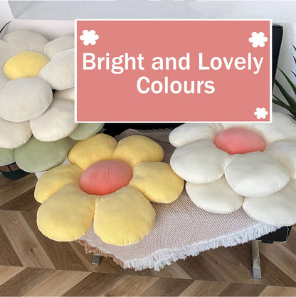 LATRAT 1 x 60 cm Flower Cushion Floor Mat Made of Decorative Cushion Chair Cushion Covers Room Decoration Plush Cushion (Green & White)
