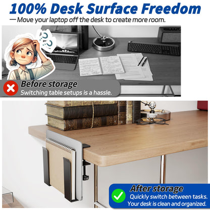 otuiaim Laptop Stand with Clamp for Desk Side, for Devices Thickness < 38mm