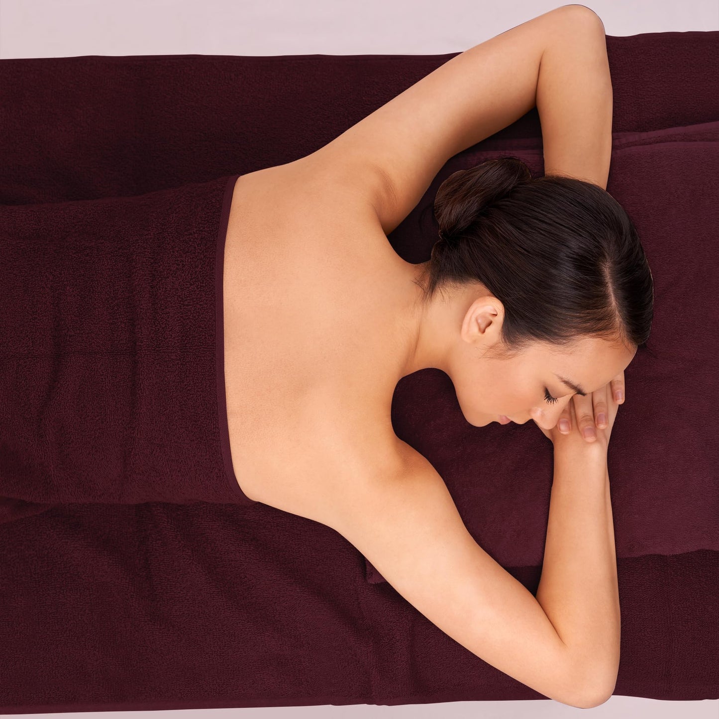 Novo Home Bath Sheets - Extra Large Bathroom Sheet Set – 550 GSM Pack of 2 Jumbo Towels Burgundy (90x180cm)