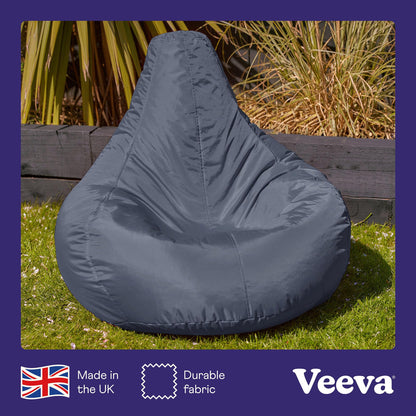 Bean Bag Bazaar Recliner Gaming Bean Bag Chair, Charcoal Grey, Indoor Outdoor Water Resistant Fabric, Large Beanbag with Filling Included, Gaming