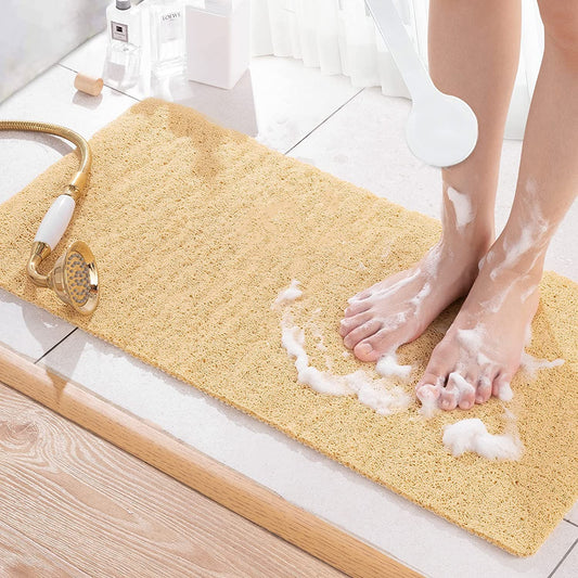 Bingobang Bath Mats Non Slip,Shower Mat Rubber 80x40cm,Extra Soft Anti-Mould, Machine-Washable,For Bathroom Floor,Bathtub(Beige)
