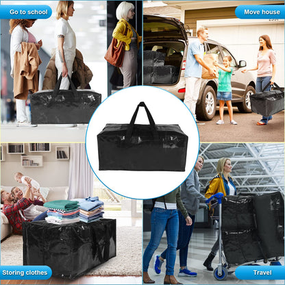 Moving Bags 4 Pack 90L Heavy Duty Extra Large Clothes Packing Boxes Black