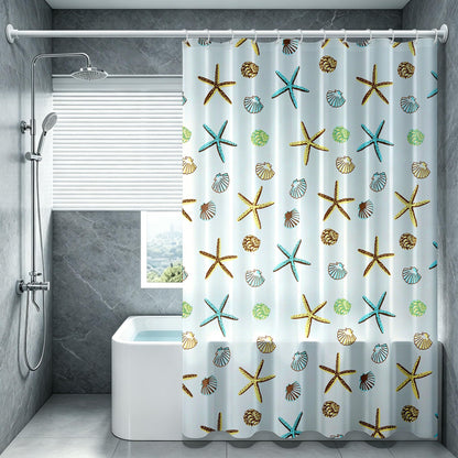 Vllcsla Shower Curtains Mould Proof Resistant Bathroom 220drop, 200x220 cm, Blue Extra Long PEVA Bathroom Bathtub Curtains
