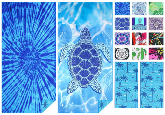 2 Pack Microfiber Oversized Lightweight Beach Towel 180x80 XL Extra Large Thin Sand Free Towels Travel Swim Pool Yoga Gym Camping for Adults Women Men