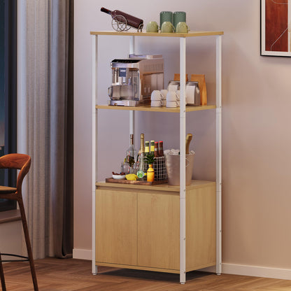 YITAHOME kitchen shelves, microwave shelf, bakers racks for kitchens with storage, coffee bar station, 3-Tier snack stand with Cabinet