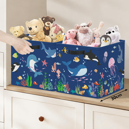 Clastyle 3 pcs Ocean Animals Cube Storage Boxes for Shelves Kallax Boxes