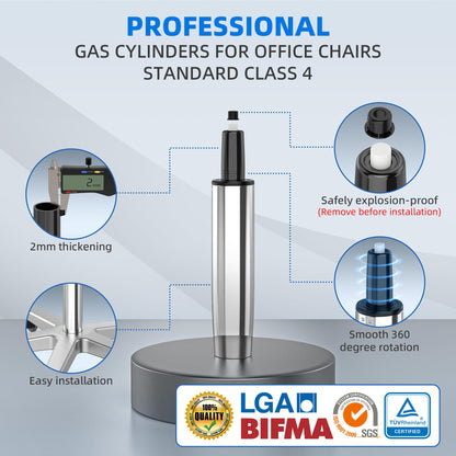 WEWILL Gas Lift for Office Chairs, Gas Spring Office Chair Replacement, Maximum Load 450 kg, Height-Adjustable Gas Pressure Damper for Swivel Chairs