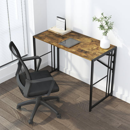 Lutown-Teen 103 cm Folding Computer Desk, Rustic Brown