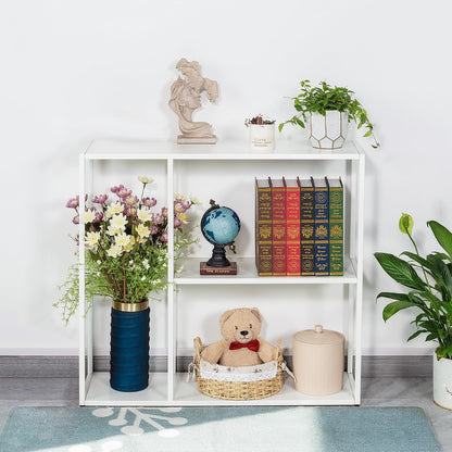 HDANI Console Table,3 Shelf Sofa Table,Thin Entryway Table,Metal Frame Couch Table for Small Spaces,Living Room,Hallway (White, 80×25×75cm)