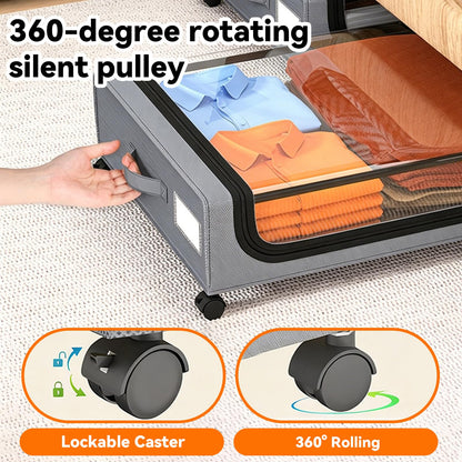 UTJEFVS 2 Pack Under Bed Storage With Wheels, 50L