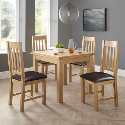 Julian Bowen Astoria Dining Chairs, Set of 2, Solid Oak - H105 x D53cm