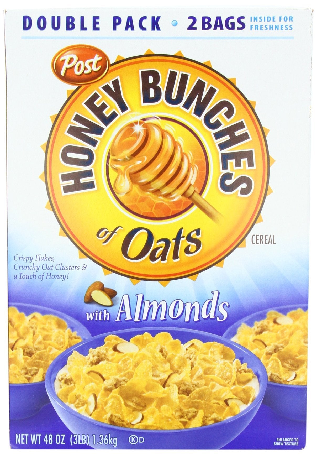 Post Honey Bunches of Oats with Almonds Cereal, 48-Ounce Box