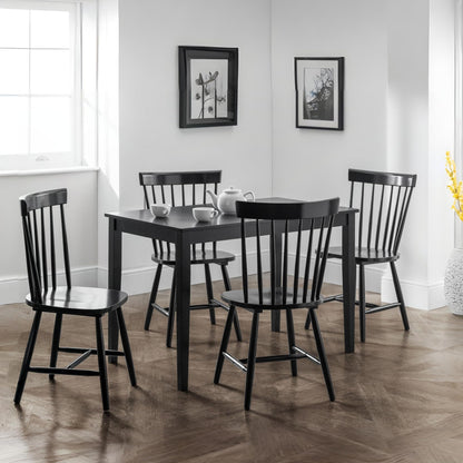 Julian Bowen Hudson Dining Table, Black for 4 - H74.5 x W114 x D64.5cm