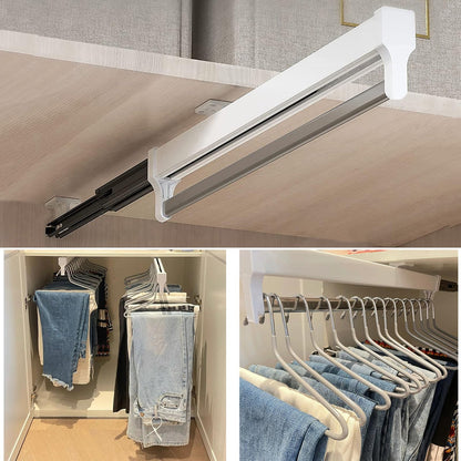 MAFAGE Pull Out Clothes Rail, Extendable Wardrobe Hanging Rail Rack 292mm
