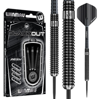 WINMAU Blackout 28 Gram Tungsten Darts Set with Flights and Shafts (Stems)