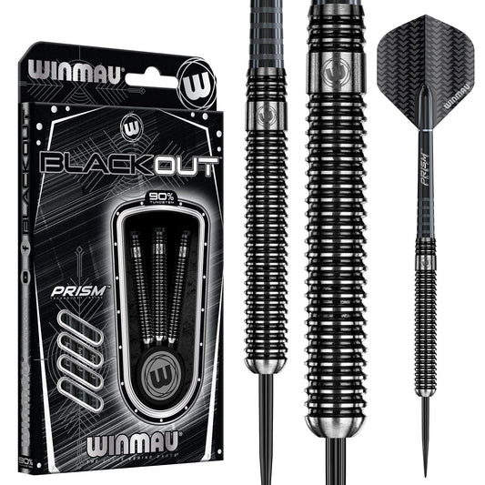 WINMAU Blackout 28 Gram Tungsten Darts Set with Flights and Shafts (Stems)