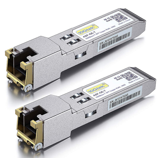 [2 Pack] 1G SFP to RJ45 Mini-Gbic Module 100-meter, 1000Base-T Copper Transceiver Compatible for Cisco GLC-T/SFP-GE-T, Meraki, Ubiquiti UniFi