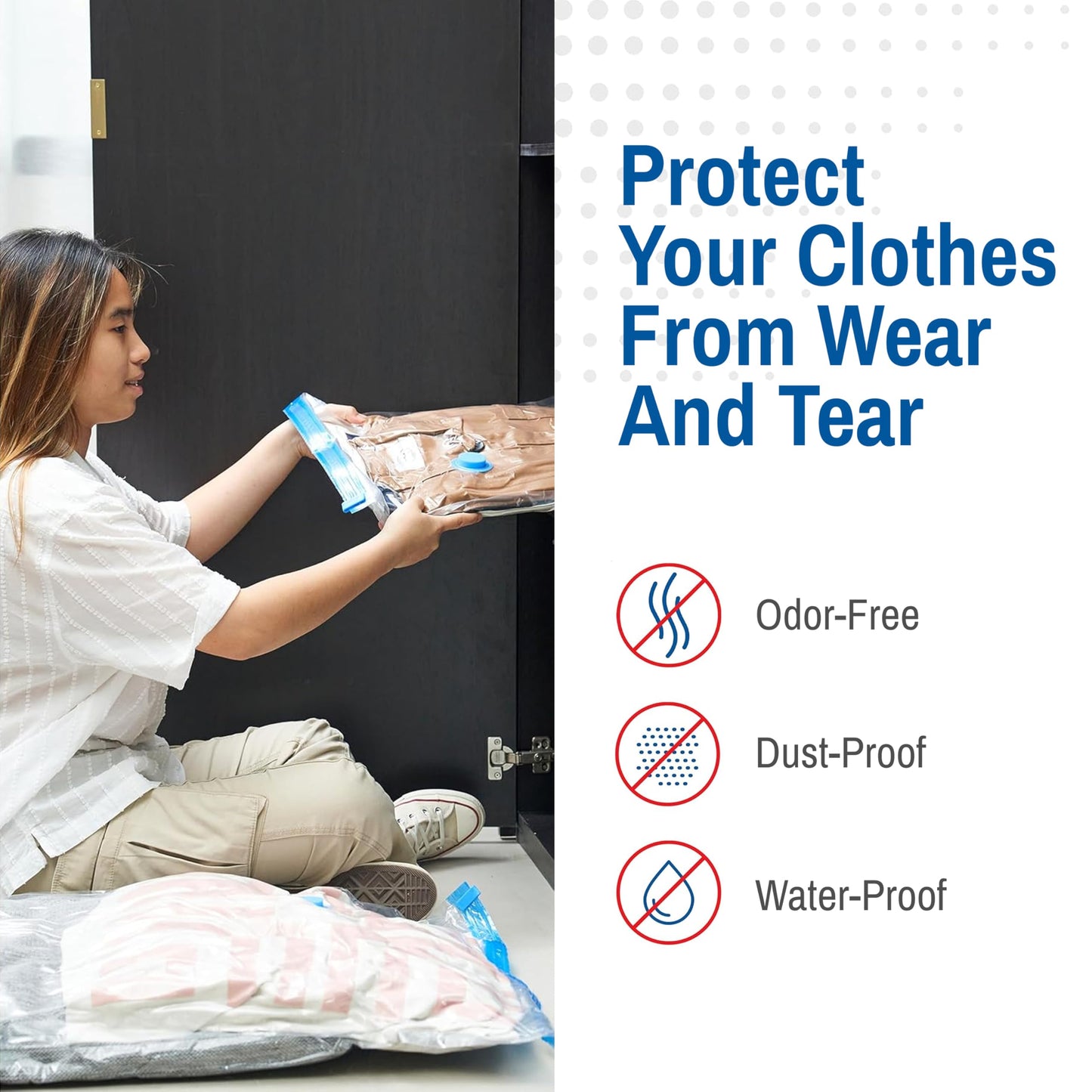 Spacesaver Jumbo Vacuum Storage Bags for Clothes - 100 x 80 cm Vacuum Bags and Space Saver for Comforters and Blankets