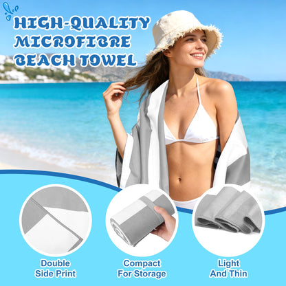 Anavasi Microfibre Beach Towels for Adults, 2 Pack 180 x 90cm 100% Recycled